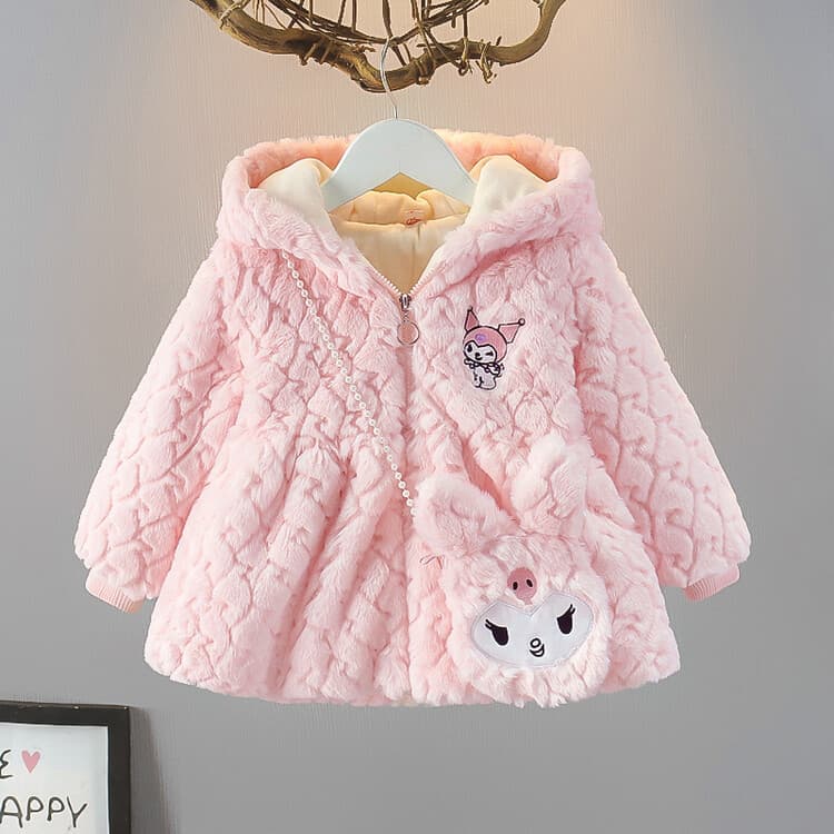Girls' Fall/Winter Fleece-Lined Jacket 2025 New Style, Thickened Hooded Winter Coat with Sherpa Fleece, Toddler Girls' Warm Outerwear