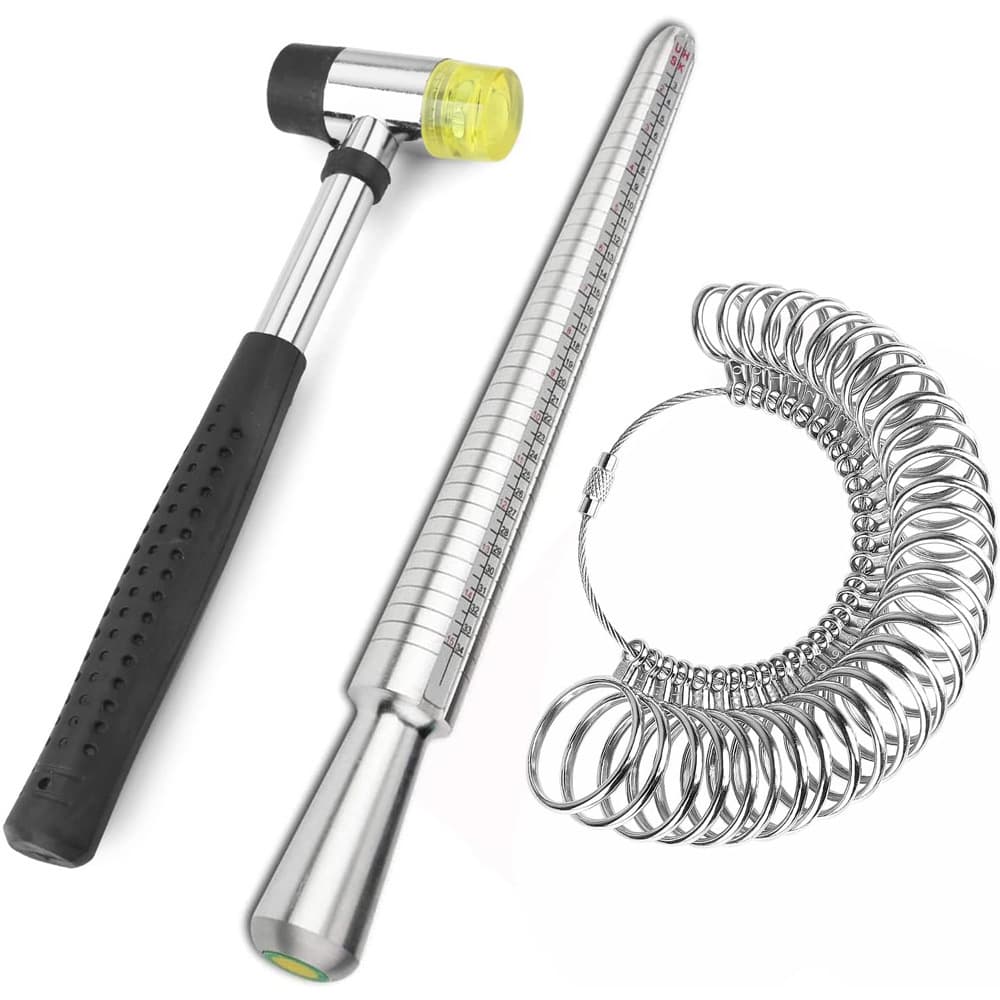 3-Piece 4-in-1 Ring Sizer Ring Stick Ring Gauge US EU UK Mixed Ring Sizing Measuring Tool