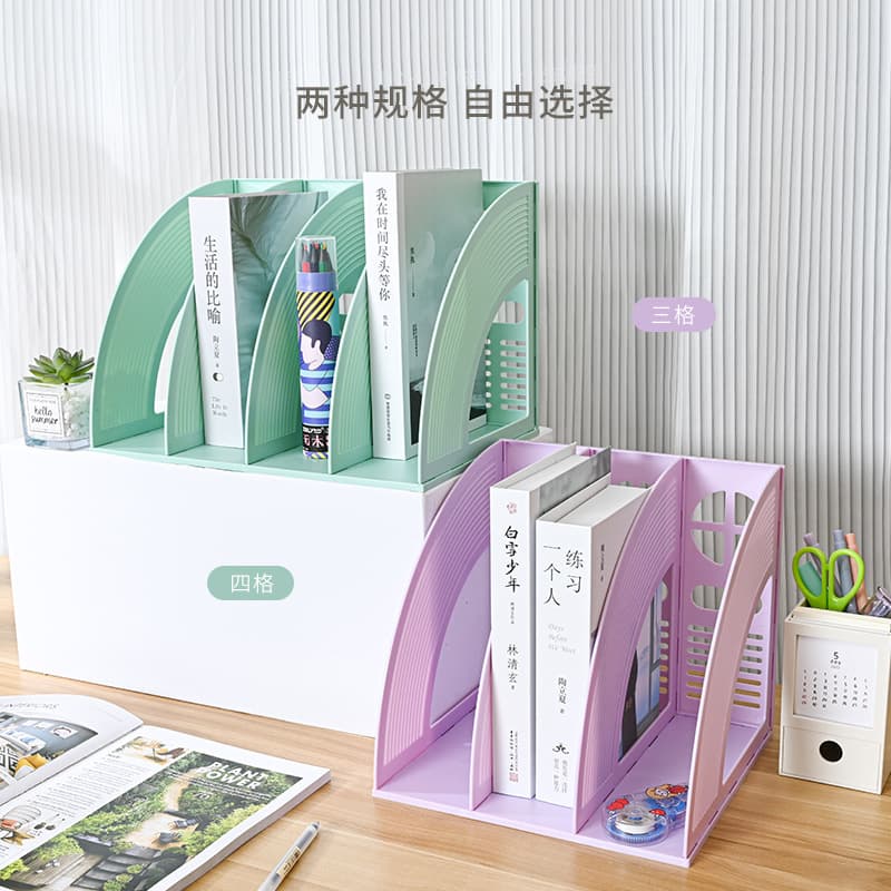 Morandi Bookstand Creative Colorful File Tray Student Desk Book Organizer PS Material Bookend