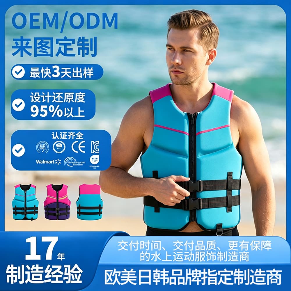 Factory Direct Custom Cross-border Adult Anti-collision Wear-resistant Buoyancy Vest Jet Ski Water Sports Boat Life Jacket