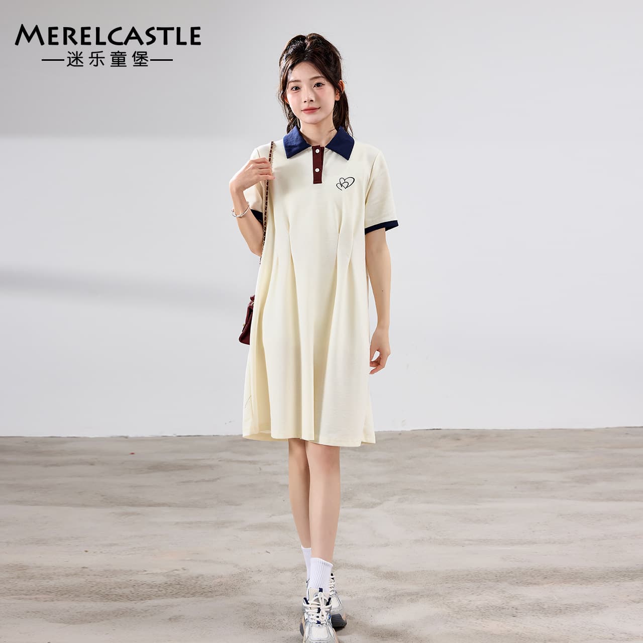 Girls Polo Dress Summer 2025 New Style for Middle School Students, Beautiful Tween Teen Summer Dress