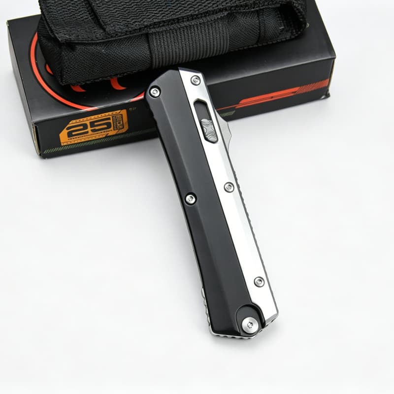 Hot-selling portable mini zinc alloy knife, high hardness, sharp, outdoor hiking knife, micro-tech survival self-defense