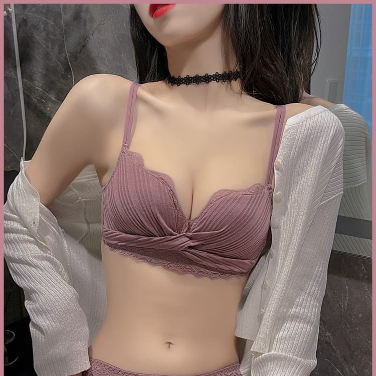 Teen Small Bust Enhancing Bra Underwear Padded Flat Chest Summer Cross-Back Beautiful Back Foreign Trade Cross-Border Push-Up Bra Factory