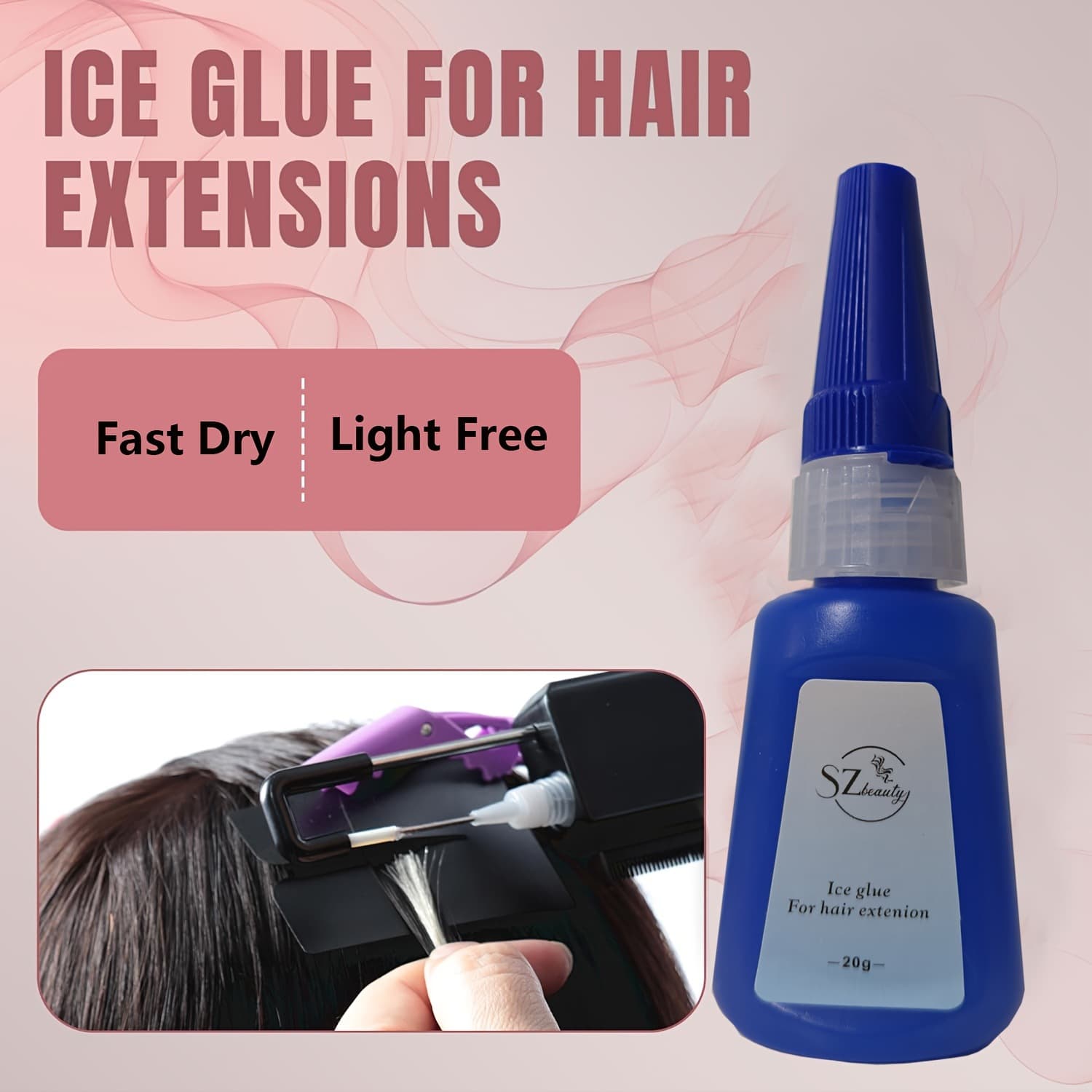 Foreign Trade Hair Extension Ice Glue, Strong and Traceless, Multi-Purpose, Cross-Border, Traceless and Strong Hair Extension Glue Ice Glue 20g