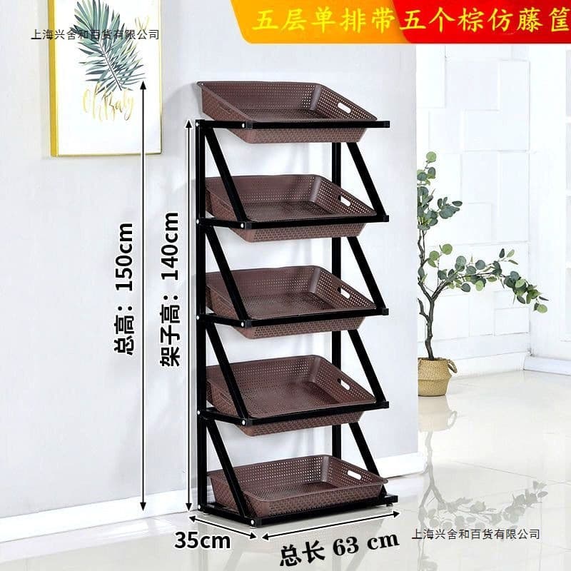 Supermarket fruit and vegetable display shelf, multi-functional fresh produce rack for fruit stores, vegetable shops, and convenience stores, entry-level model