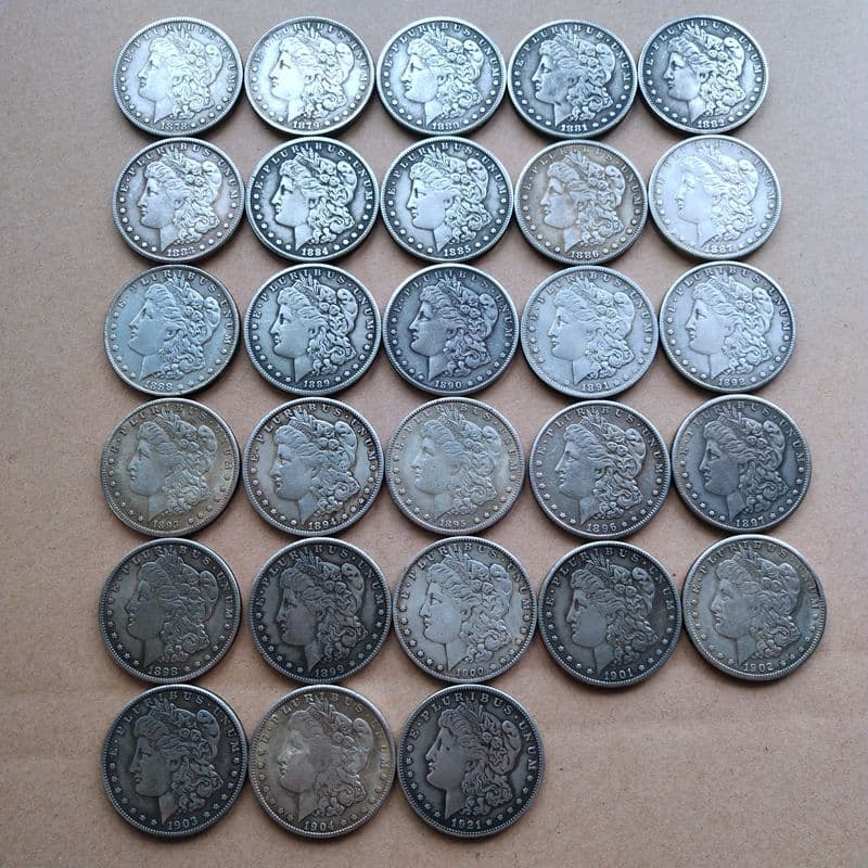 28 American Morgan coins 1878-1904 antique silver dollar craft commemorative coins brass silver-plated material