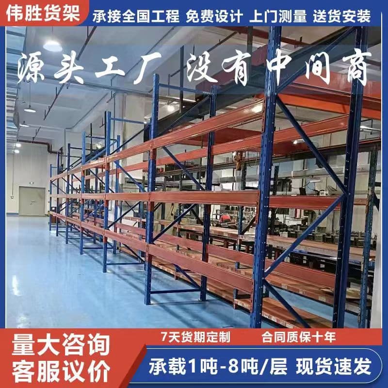 Reinforced Heavy-Duty Beam-Style Warehouse Racking, Hardware Factory Storage Shelving, and Industrial Shelving Systems