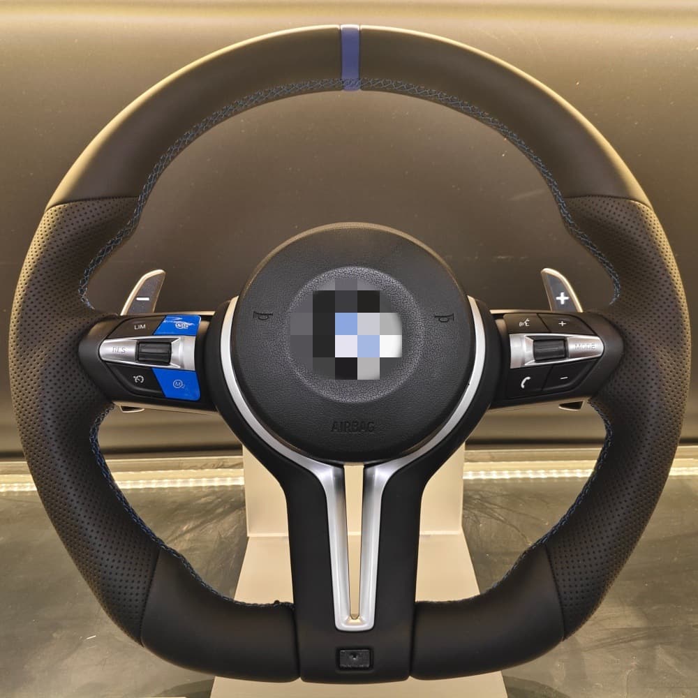 Suitable for BMW 1 Series 2 Series 3 Series 4 Series 5 Series 6 Series 7 Series modified blue button stitching T-shaped steering wheel assembly