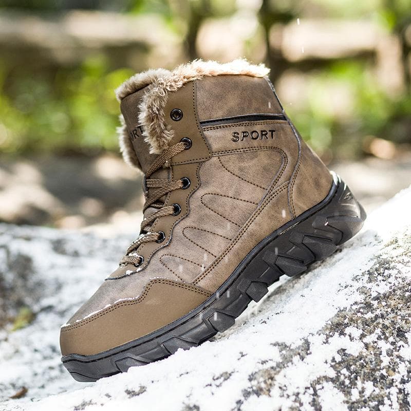 Cold Resistant -40 Degrees Russian Travel Gear Snow Boots Men Winter Anti-Slip Thick Warm Shoes Fleece-Lined Boots Black