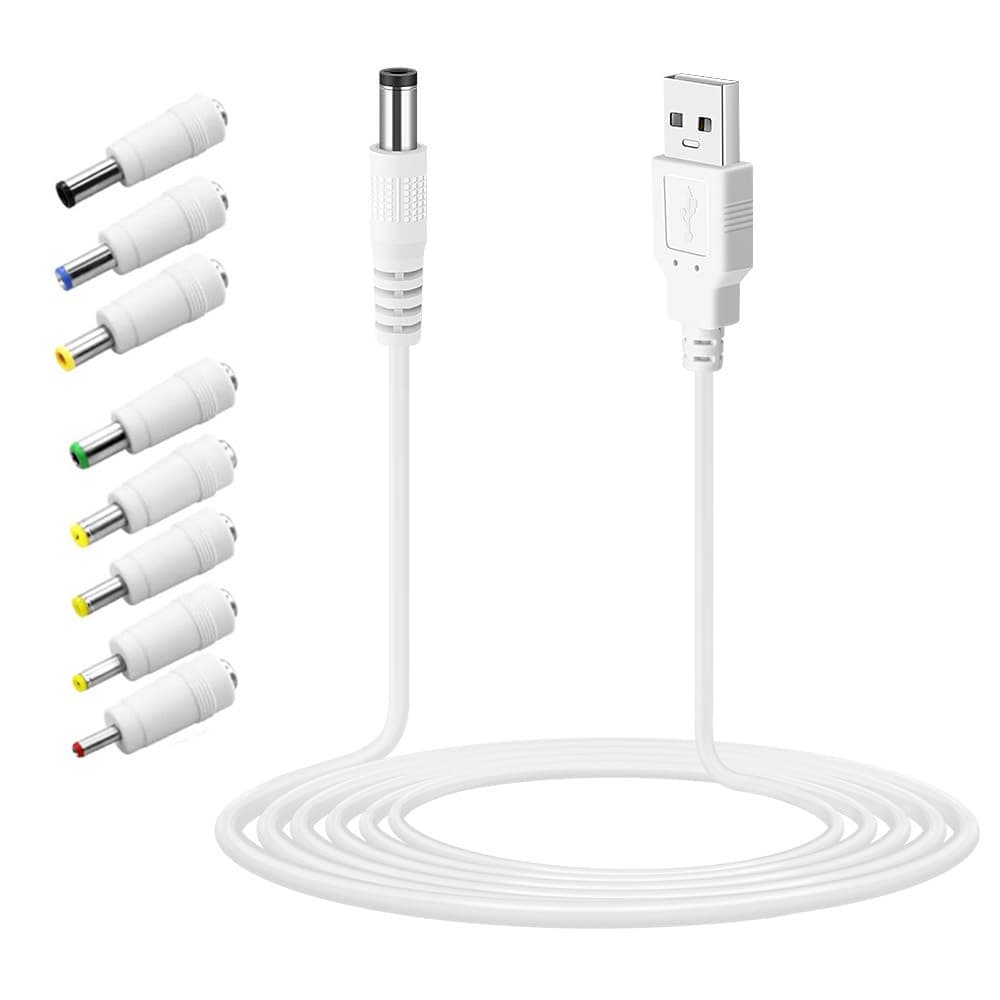 USB Boost Cable 5V to 9V 12V for Power Bank, Mobile Power, Optical Modem Round Plug Power Supply / Connect Router White