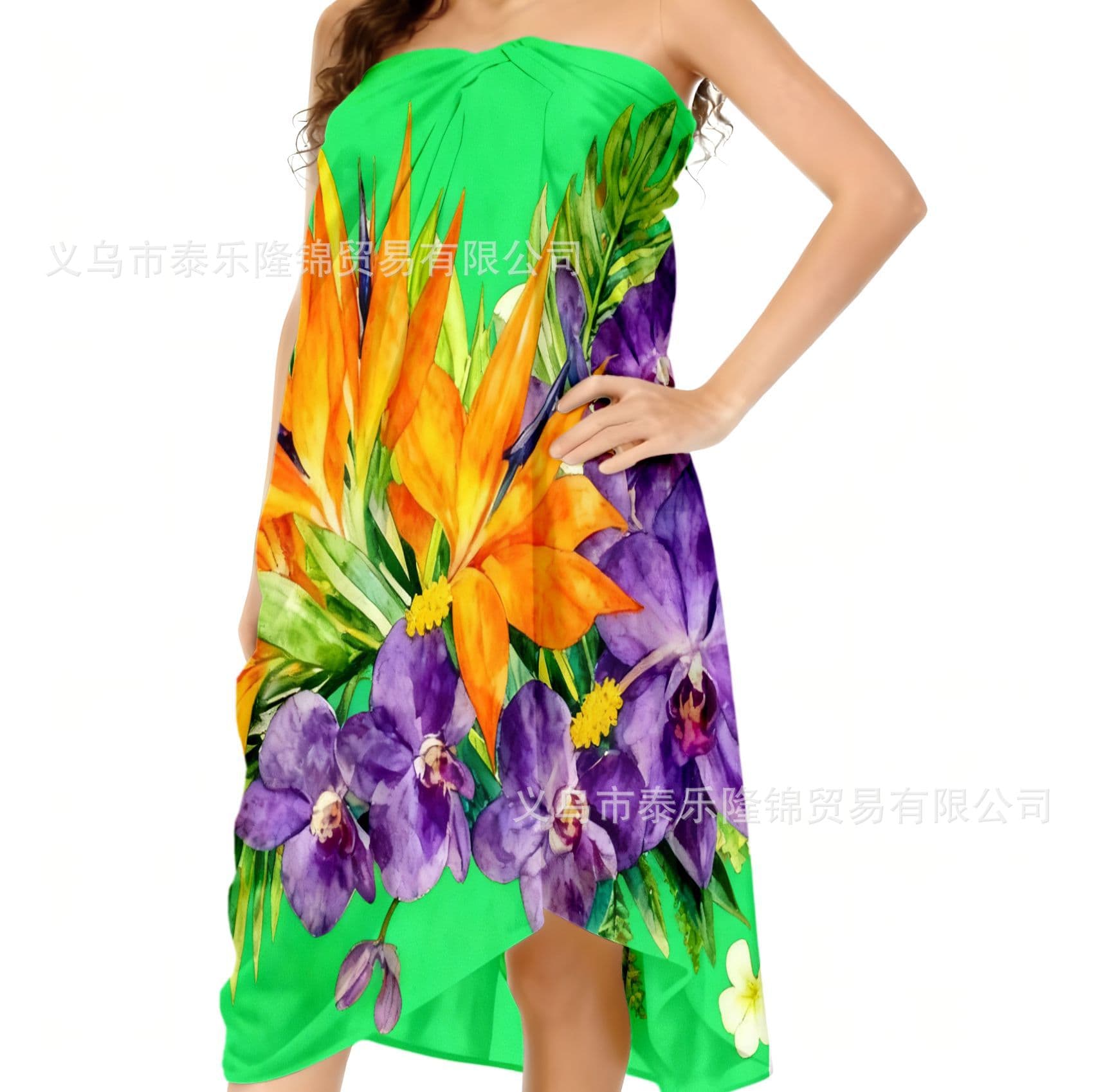 Rayon island hibiscus South Pacific Islands totem pattern Tupenu print sarong island.