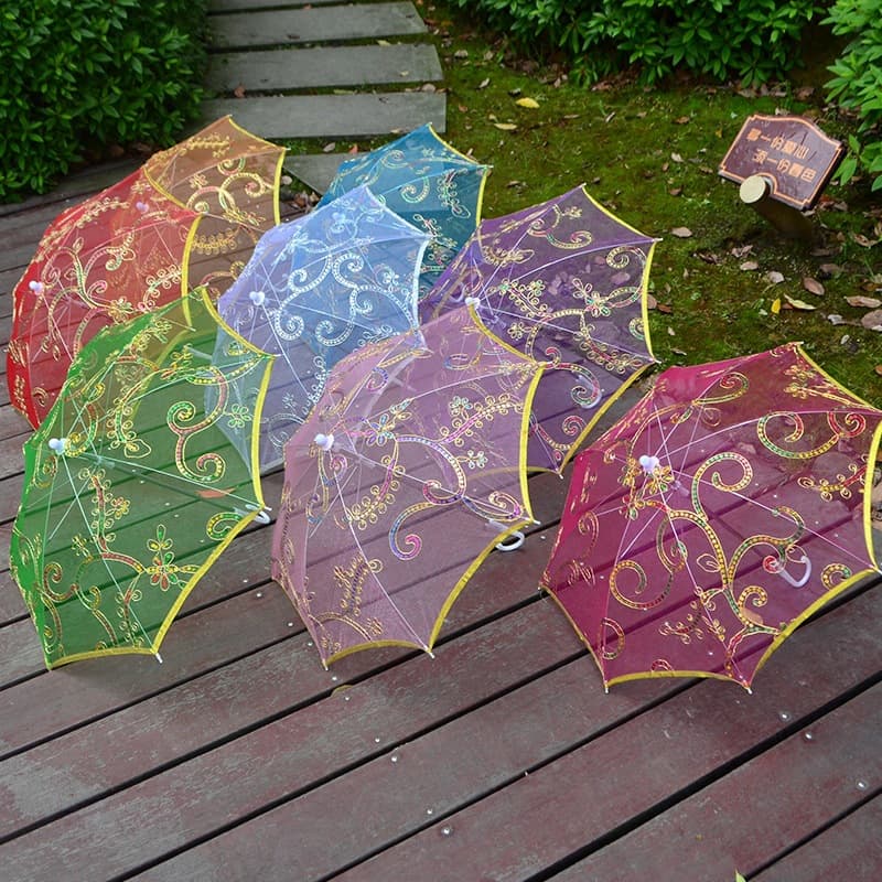 Children's Mini Toy Umbrella, Decorative and Photography Prop Lace Craft Dance Umbrella for Small Photo Studios