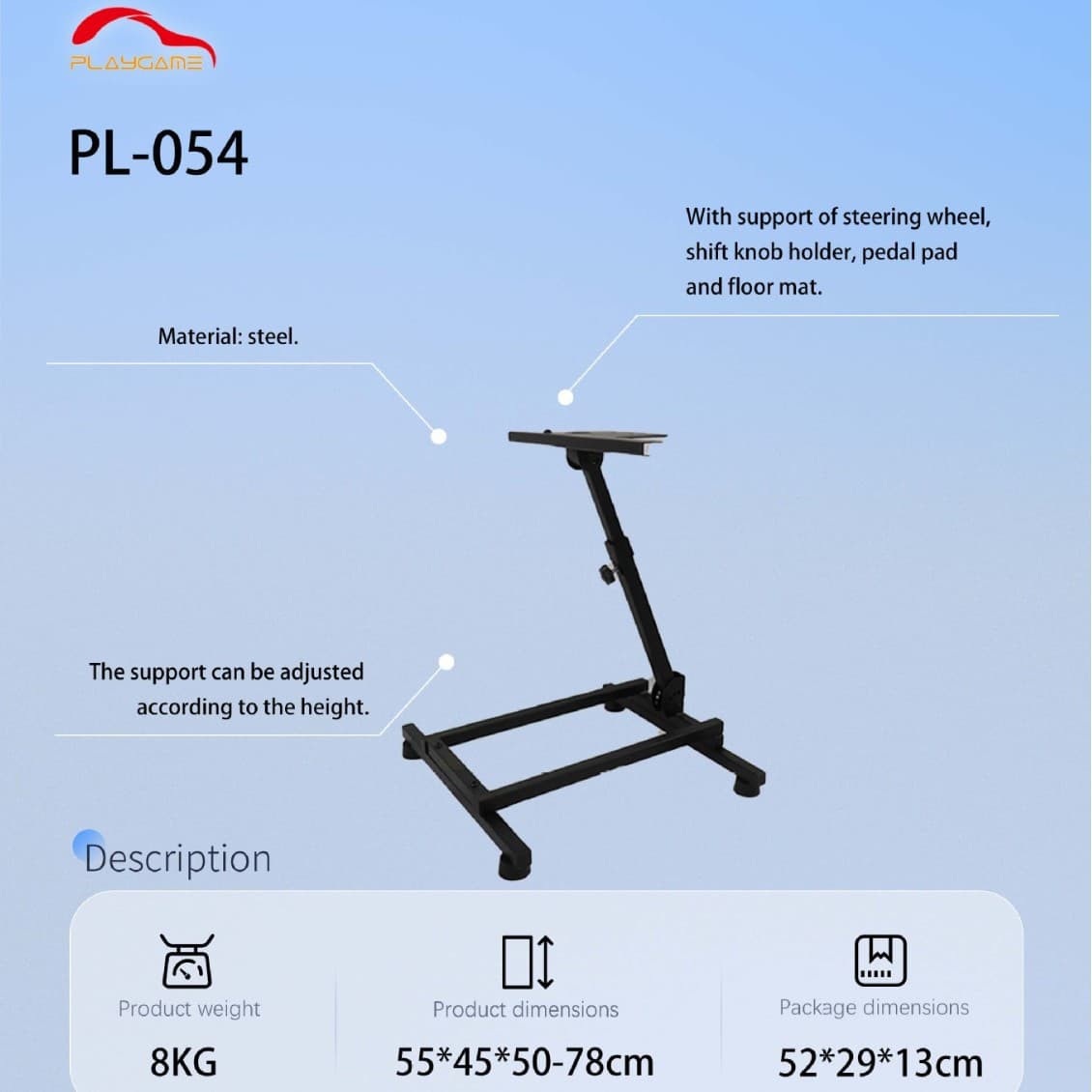 High-Quality Car Simulator Racing Wheel Stand for Gaming Steering Wheel Mounts
