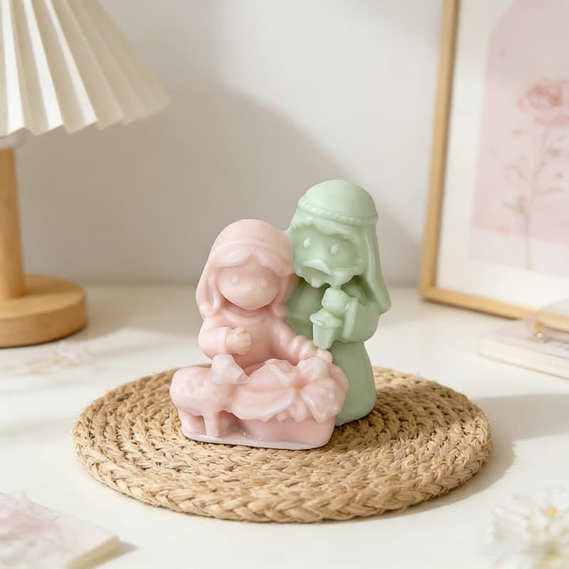 Holy Family Style B Scented Candle Silicone Mold DIY European Aroma Stone Resin Epoxy Plaster Ornament Mold