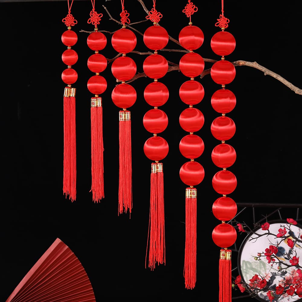 Large red lanterns with silk threads, plant lanterns, outdoor New Year festive decorations, balcony bonsai wholesale