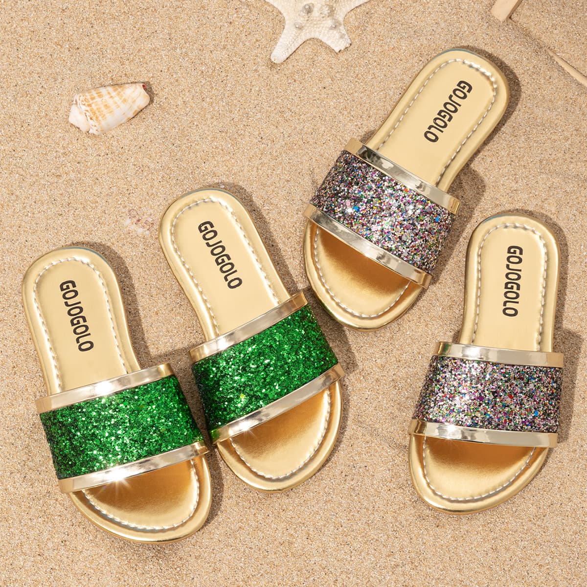 Crystal Soft Sole Girls' Sandals Outdoor Wear 2025 Summer Kids Trendy Home Slippers Fashion Baby Beach Sandals