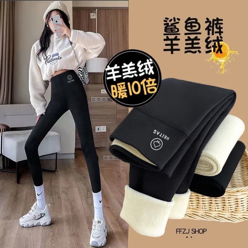 Shark Pants for Women, Outdoor Wear Autumn 2023 New Style Leggings, Autumn/Winter Fleece-Lined Tight High-Waist Butt-Lifting Yoga Barbie Pants