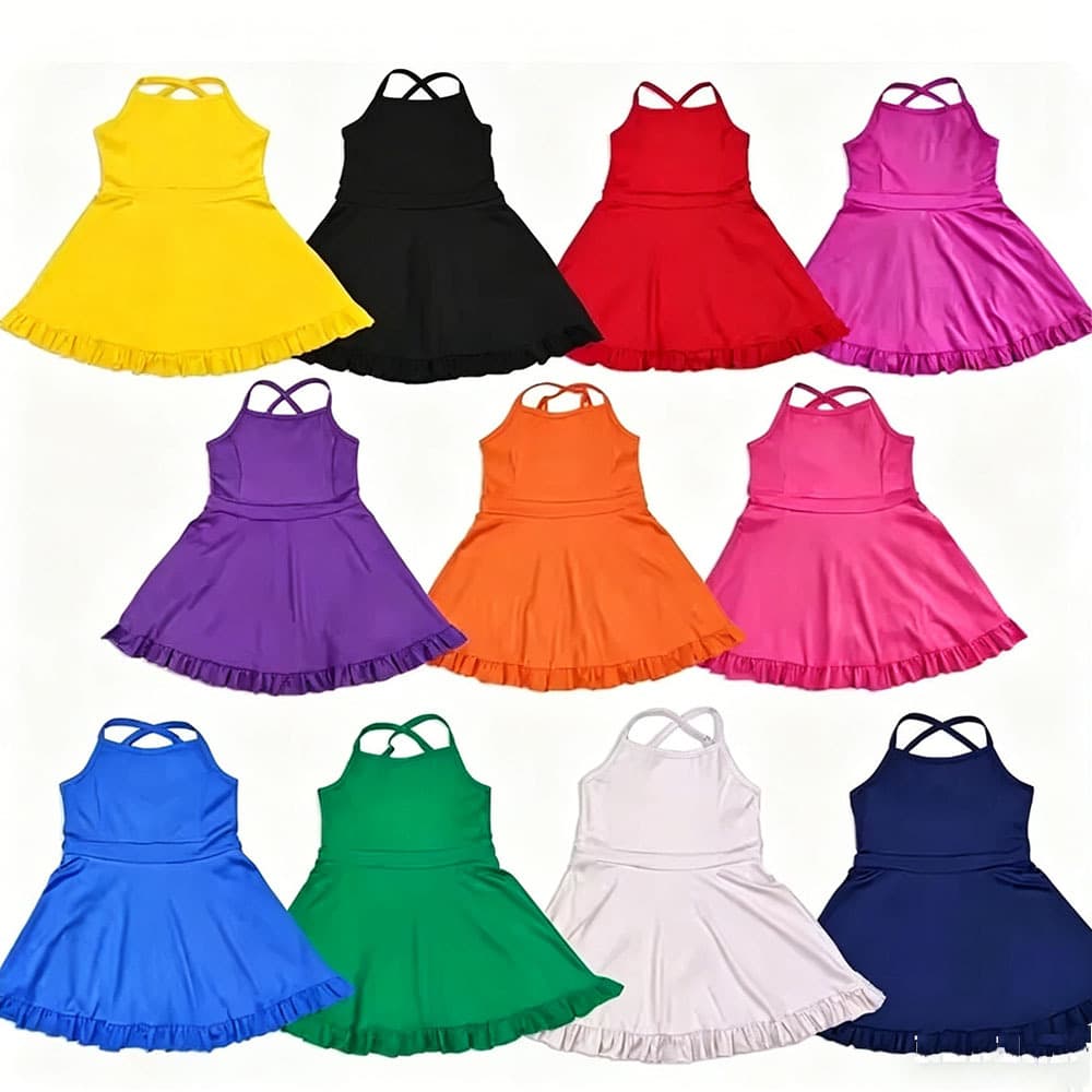 EU/US Cross-border Dresses Amazon AliExpress Kids Wholesale Girls New Style Strappy Sports Yoga