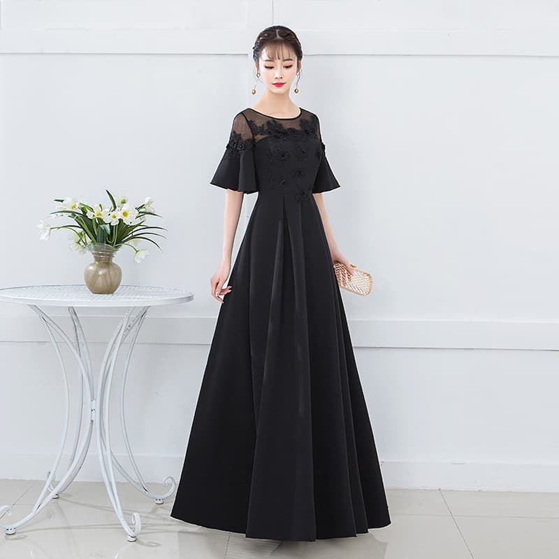 Black Evening Dress Women AliExpress Cross-border Banquet Party Elegant Plus Size Maternity Slimming Daily Dress