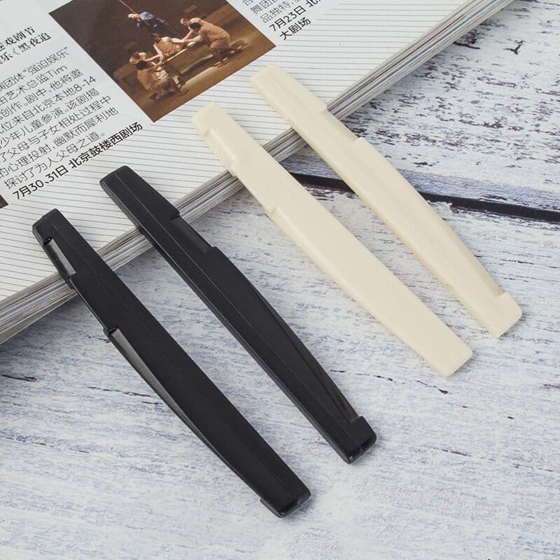 Folk Guitar Bone Saddle Upper Nut Bone Bridge White Black ABS Nut Saddle Guitar Accessories