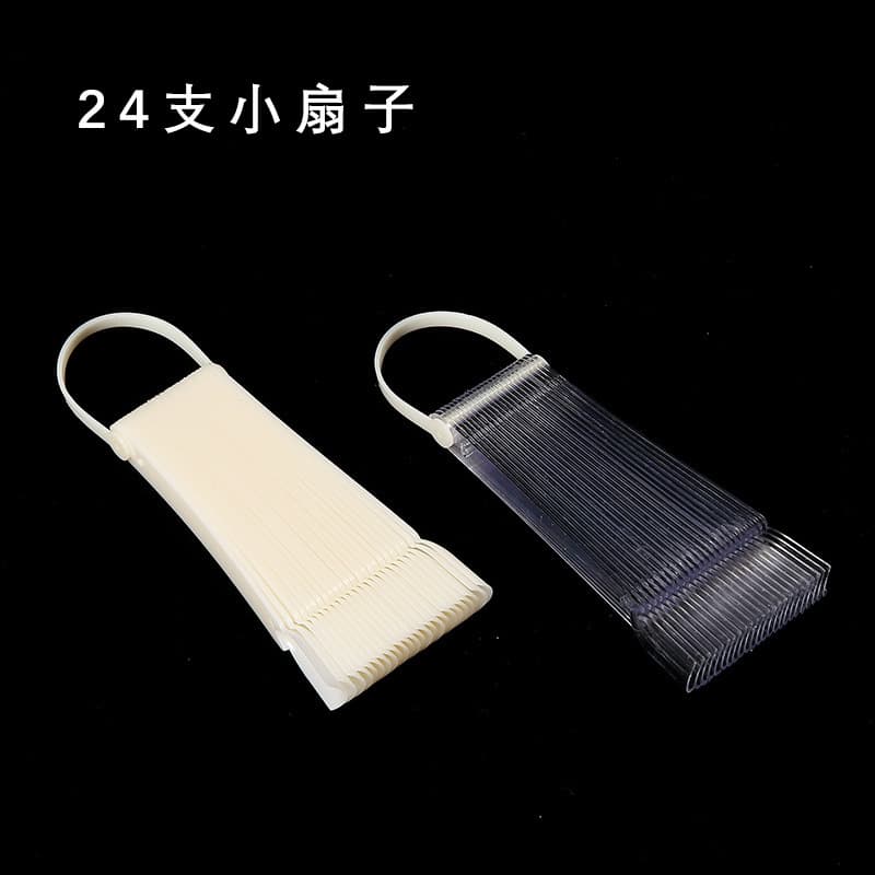 Nail Art 24-Piece Small Fan-Shaped Color Chart Plastic Ring Beginner Practice Nail Polish Gel Color Chart Display Board