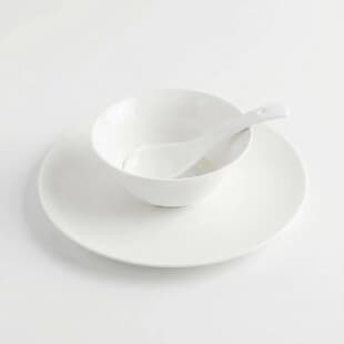 Ceramic 3-Piece Western Dinner Set Plate Bowl Spoon Series Star Restaurant Hotel Table Service Tableware Set, Dishwasher Safe