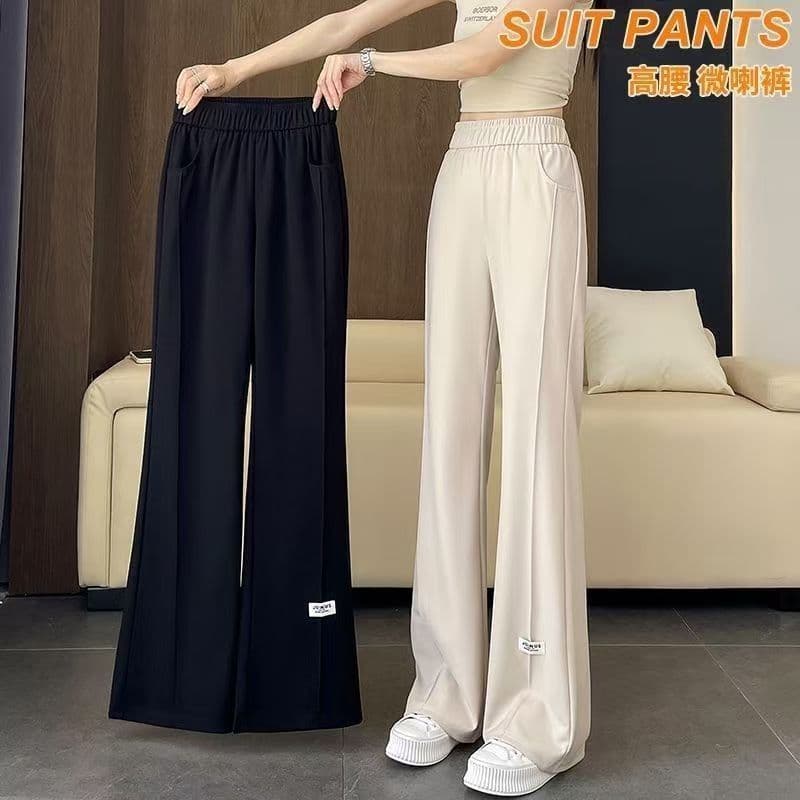 Wool Flared Pants for Women Spring Autumn New Trendy Slimming Casual Bell-Bottom Trousers