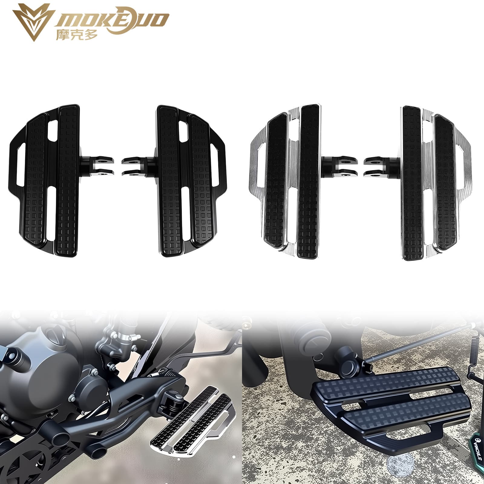 Compatible with Harley Softail Breakout, Street Bob, Low Rider 2018-2025 New Model Modified Large Front Footpegs
