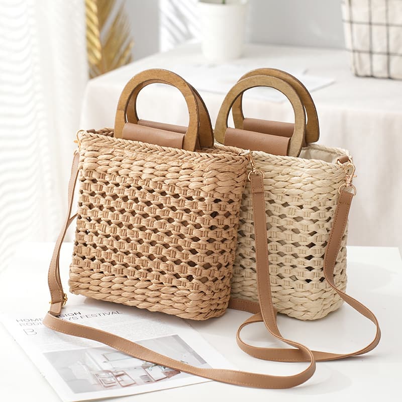 Woven Bag for Women 2025 New Retro Small Square Bag Beach Straw Bag Ins Retro Bag High-End Women's Bag