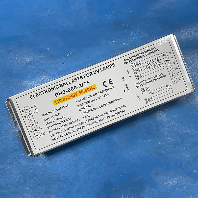 Water treatment ballast PH2-800-2/75 photolysis ballast, water treatment dual-ballast 75W/80W