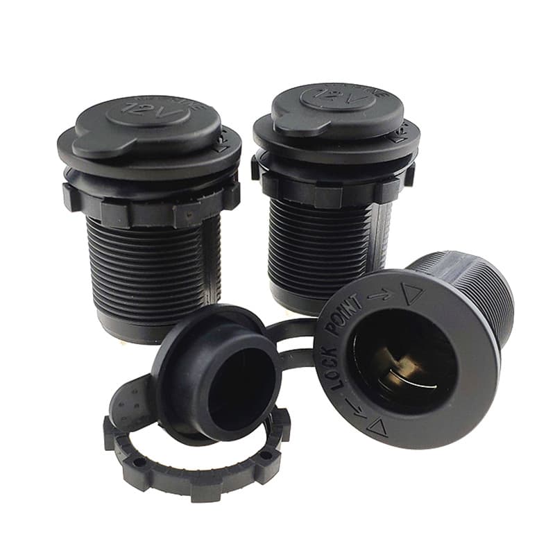 12V-24V Car Cigarette Lighter Socket, Waterproof Cigarette Lighter Socket for Motorcycles