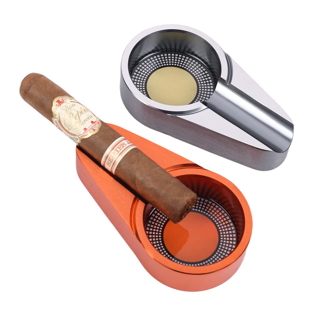 Factory Hot Selling Alloy Cigar Ashtray Portable Single Slot Home Metal Cigar Ashtray Smoking Accessories Wholesale