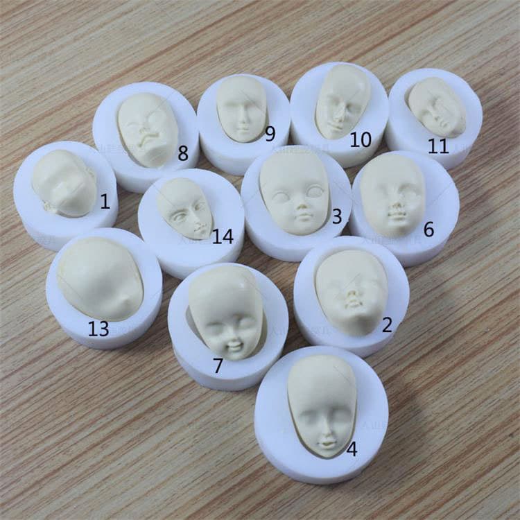 Original Face Silicone Mold Bun Face Silicone Mold Q Version Silicone Face Mold Pottery Clay Steamed Bun Face Silicone Mold