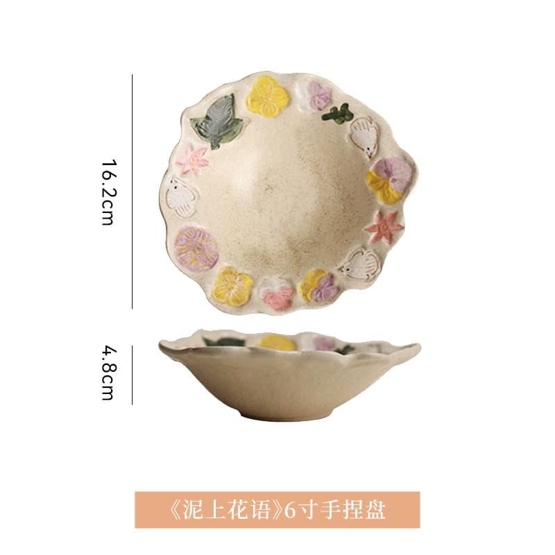 Tableware Gift Box Set, Handcrafted Coarse Ceramic Dessert Plate, Housewarming Gift, Fruit Plate, Dinner Plate, Stylish Soup Bowl, Yogurt Bowl