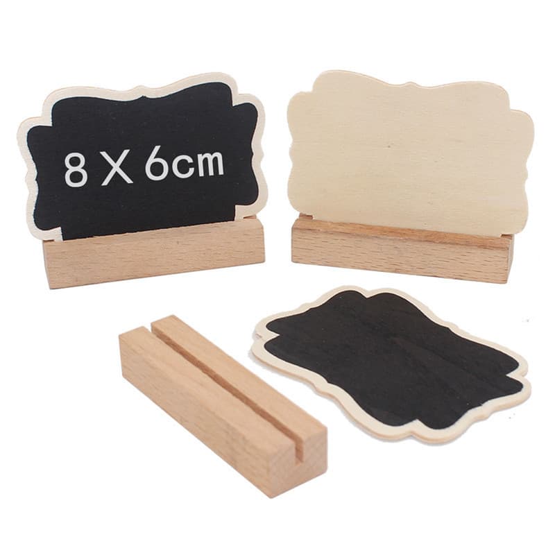 Small Blackboard Ornament, Creative Wooden Craft Display Cabinet Decoration Message Board, Cake Label Prop Home Decor