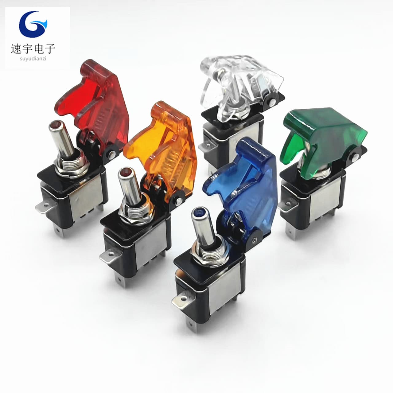 12MM toggle switch ASW-07D with LED light and waterproof cover rocker toggle car racing modified switch