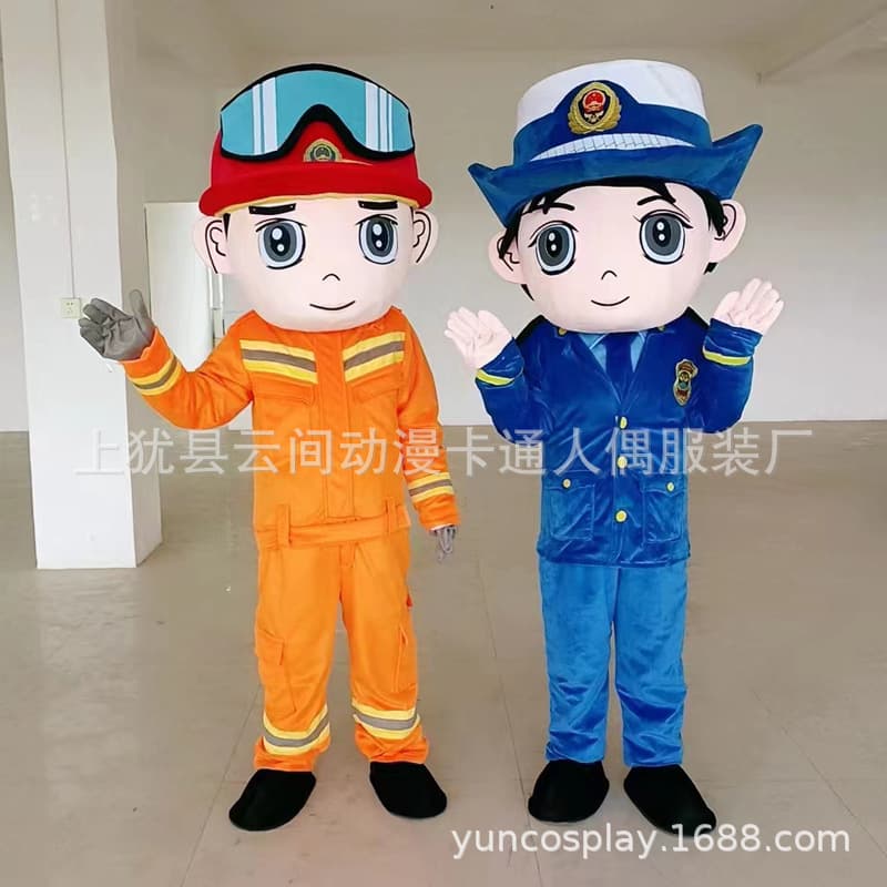 Fire propaganda fire cartoon doll costume fire hydrant firefighter traffic police bear doll suit fire extinguisher props