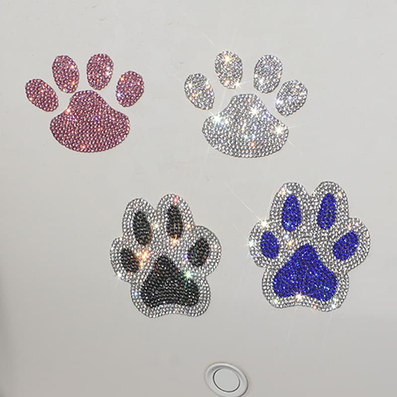 Inlaid Bear Paw Print Car Sticker Small Dog Cat Footprint Bumper Sticker Foreign Trade Car Decal