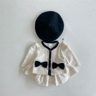 Korean-style baby autumn set, Class A new trendy versatile infant little fragrance style autumn two-piece set, princess clothes