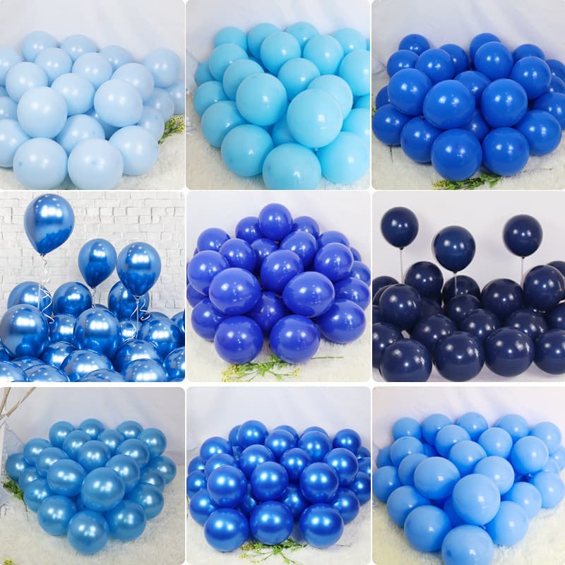 Blue Macaron Blue Latex Balloons Decorative Balloons Deep Light Blue 10 Inch 18 Inch 36 Inch Balloons for New Year Celebration