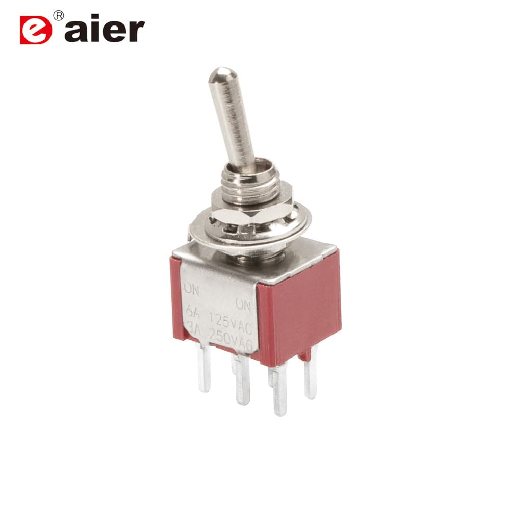 MTS-202-A2 Mini Toggle Switch 3A 250V Rocker Switch PCB Pin 6-Pin Toggle Switch