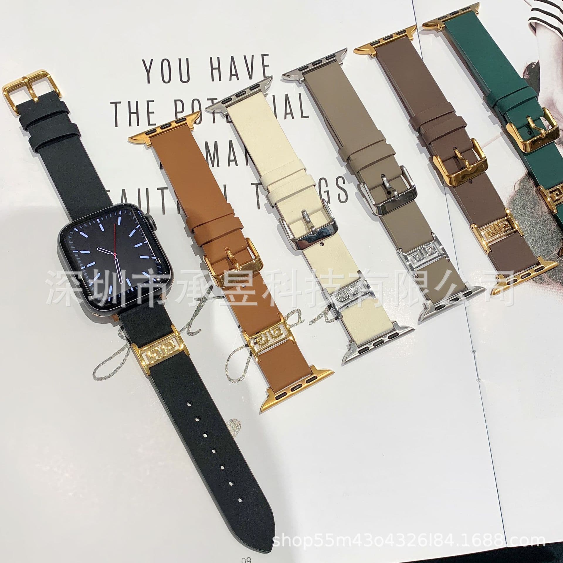 Compatible with Apple Watch S10/9/8/SE/7/6/5/4/3/2/1 - Fashionable Gold Hoop Band