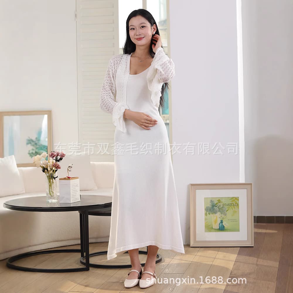 Tencel linen spring/summer bulk solid color outerwear large size versatile wholesale French white new long sleeves.