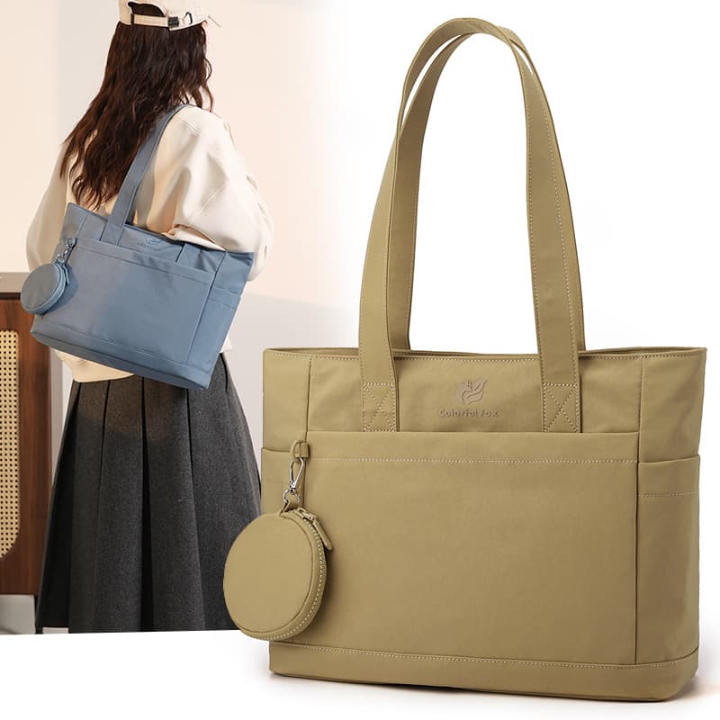 Colorful Fox New Large Capacity Multi-Pocket Shoulder Bag Nylon Waterproof Commuter Bag Simple Tote Bag