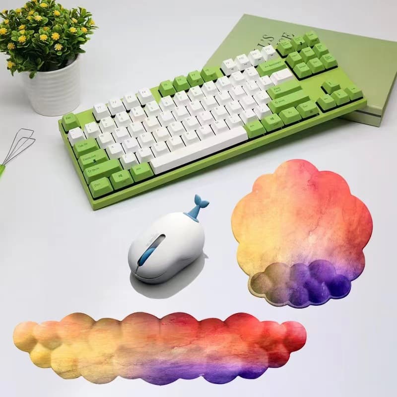 Amazon Best-Selling Silicone Cloud Mouse Pad Memory Foam Office Gradient Color Comfortable Integrated Wrist Rest Mouse Pad