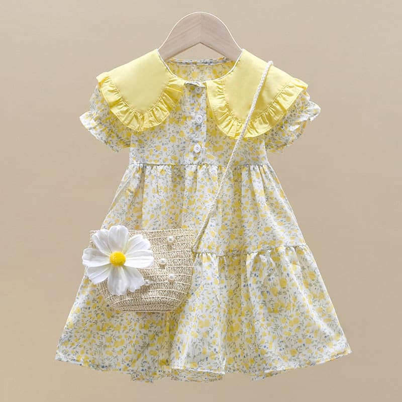 2022-2023 Summer Fashionable Floral Dress for Girls, New Summer Princess Dress for Little Girls
