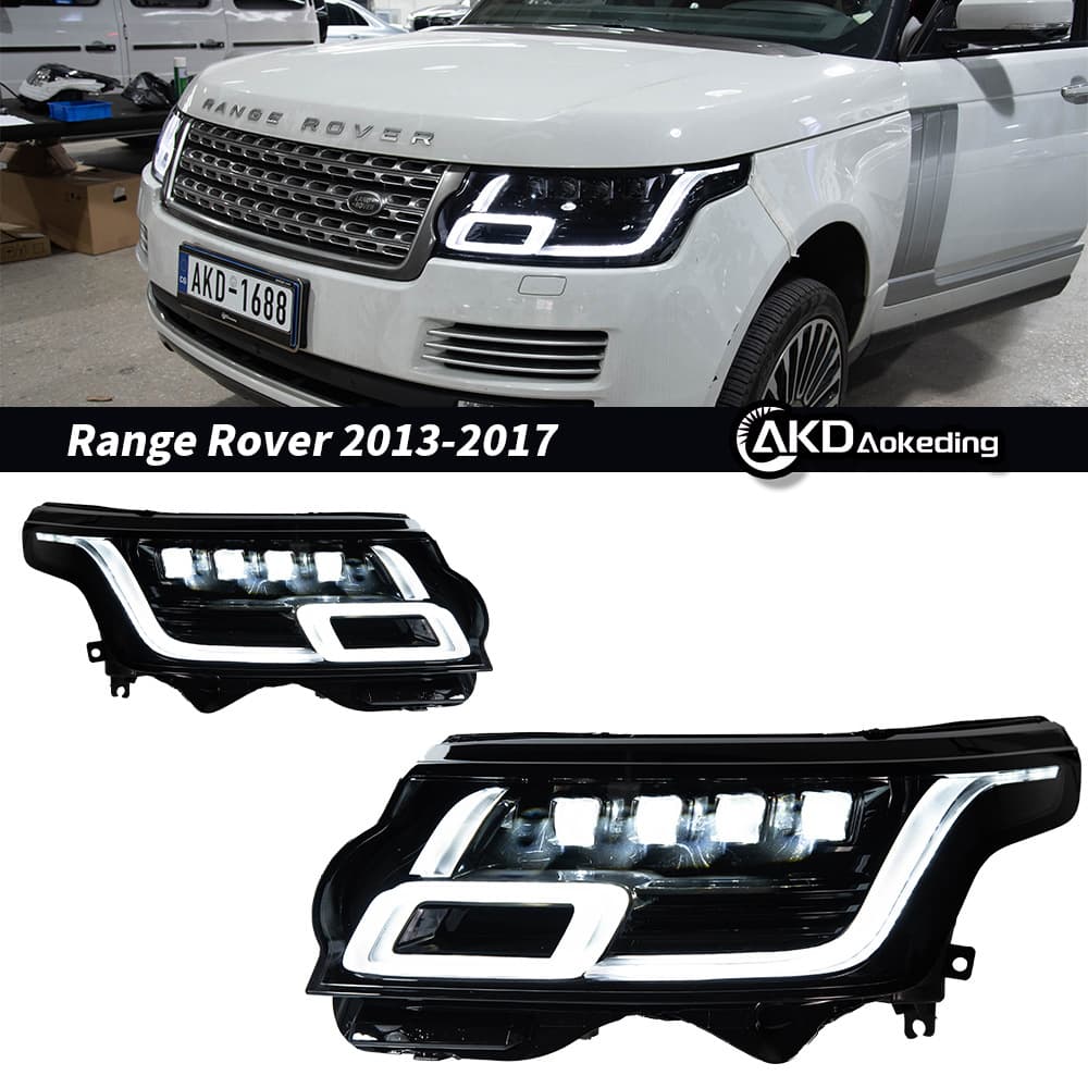 For 13-17 Land Rover Range Rover Sport Headlight Assembly Modified New LED Matrix Lens Daytime Running Flowing Light