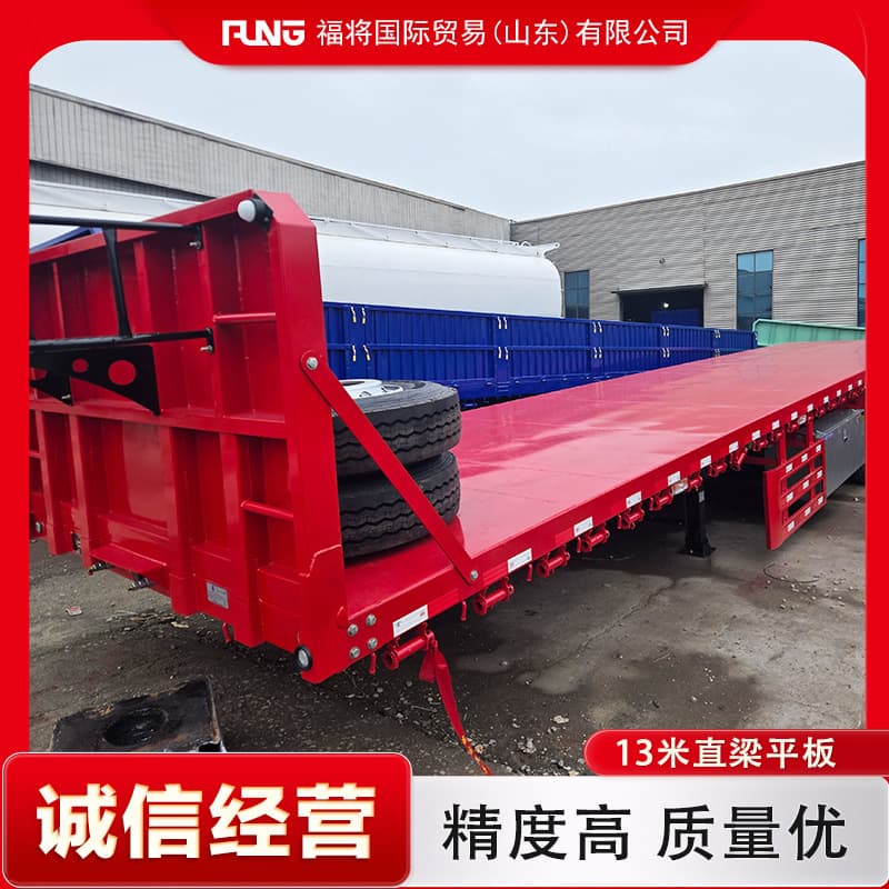 13m Lowbed Transport Semi-Trailer Flatbed Steel Transport Semi-Trailer Container Flatbed Transport Vehicle