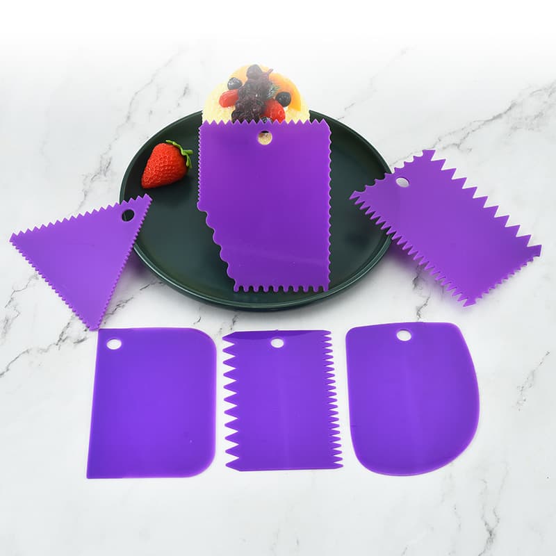 Baking Tools 3-Piece Set Plastic Cream Scraper Cake Dough Cutter Bakery Scraper Durable Kitchen Utensils for Daily Use