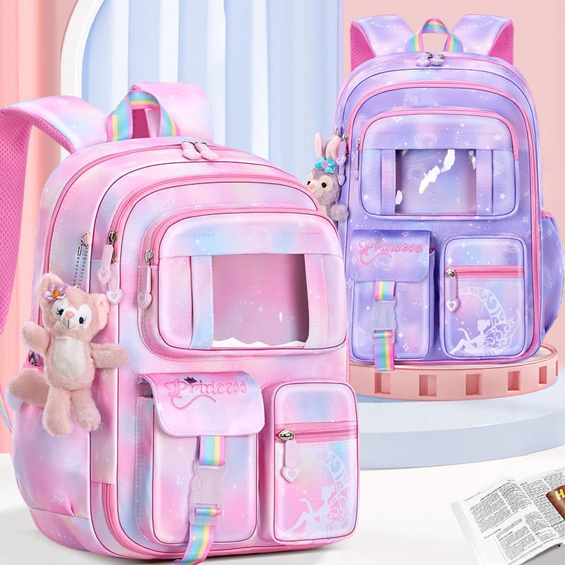 New school bag for elementary students wholesale large capacity weight-reducing 1-6 grade dreamy children's backpack